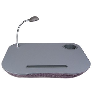 Laptop Tray with Lamp and Cup Holder (Gray)